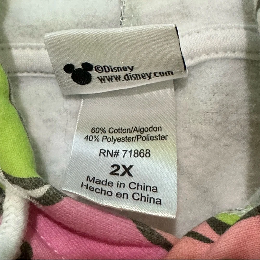 Disney Mickey Mouse Hoodie Sweater Cropped AOP Minnie Goofy Pluto Women’s Sz 2X - Picture 5 of 8